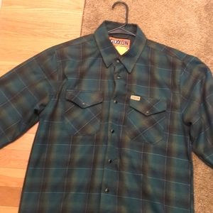 Men's long sleeve flannel dixxon green size medium